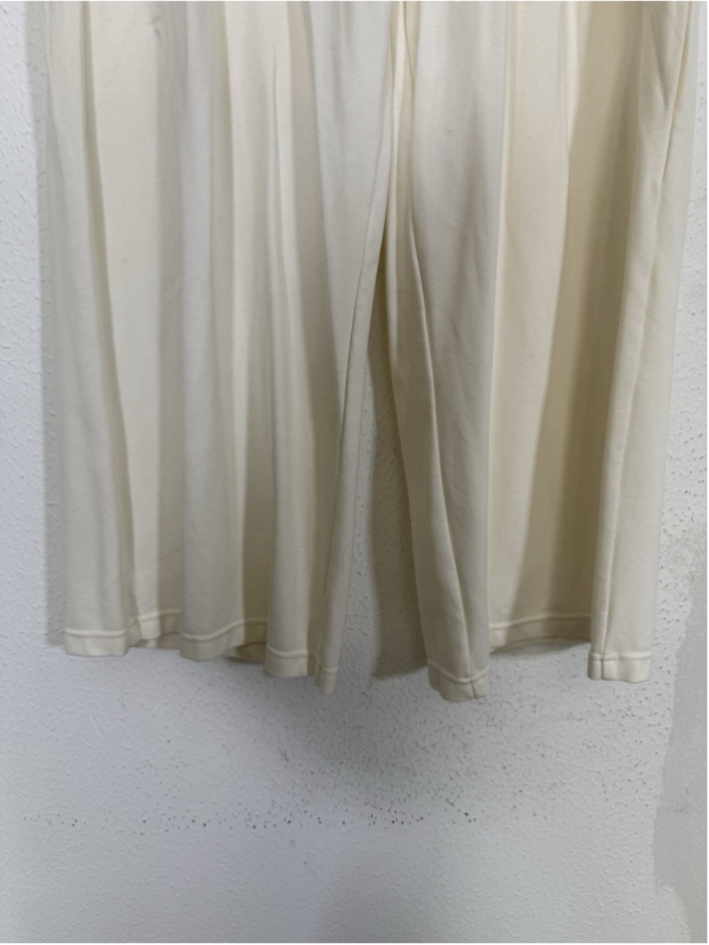 Max Studio Ponte Knit Wide Leg Crop Pants XL Women Cream Stretch Work Boho Chic - Picture 7 of 11